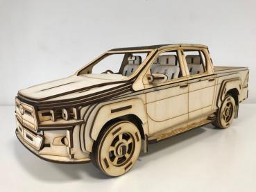 Toyota Hilux 3D large laser cut woodmodel - front sideview